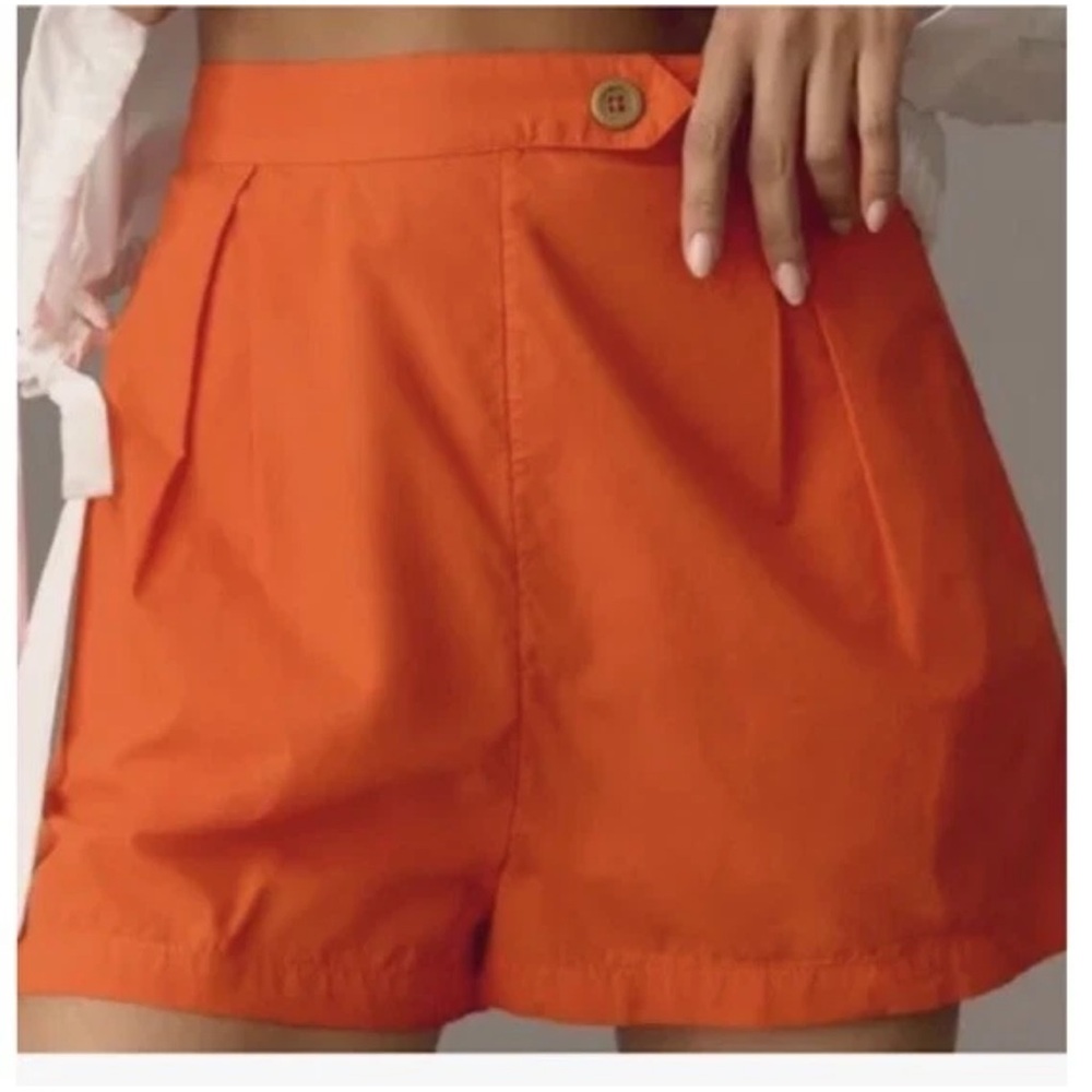 Anthropologie Orange High Waist Shorts - Picture 3 of 8